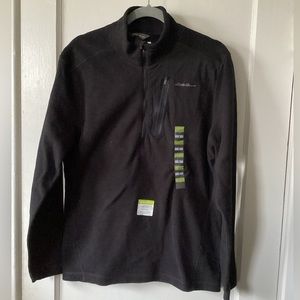 Eddie Bauer Black Men’s Fleece Pullover, S, NWT, MSRP $60